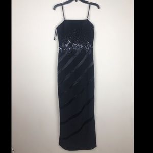 Carraz BH Black Beaded Evening Gown Formal
